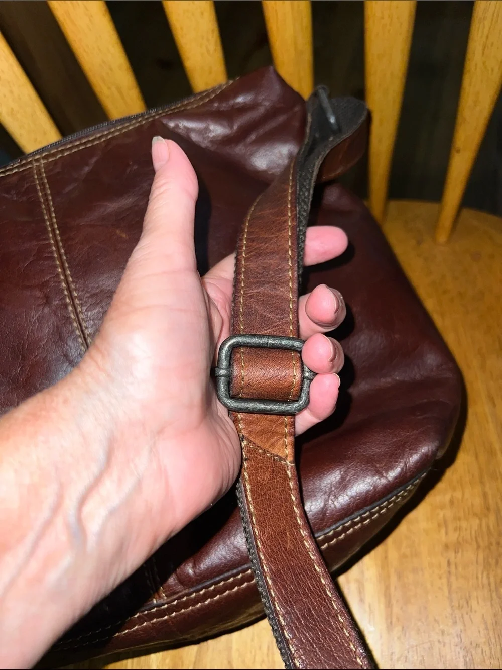 Jack Georges Hobo Bag w/Front Pocket Voyager Collection Buffalo Leather Purse